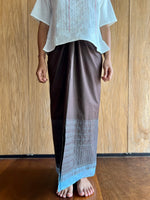 Shibori Cotton Knot Sarung Ikat (Brown & Blue)