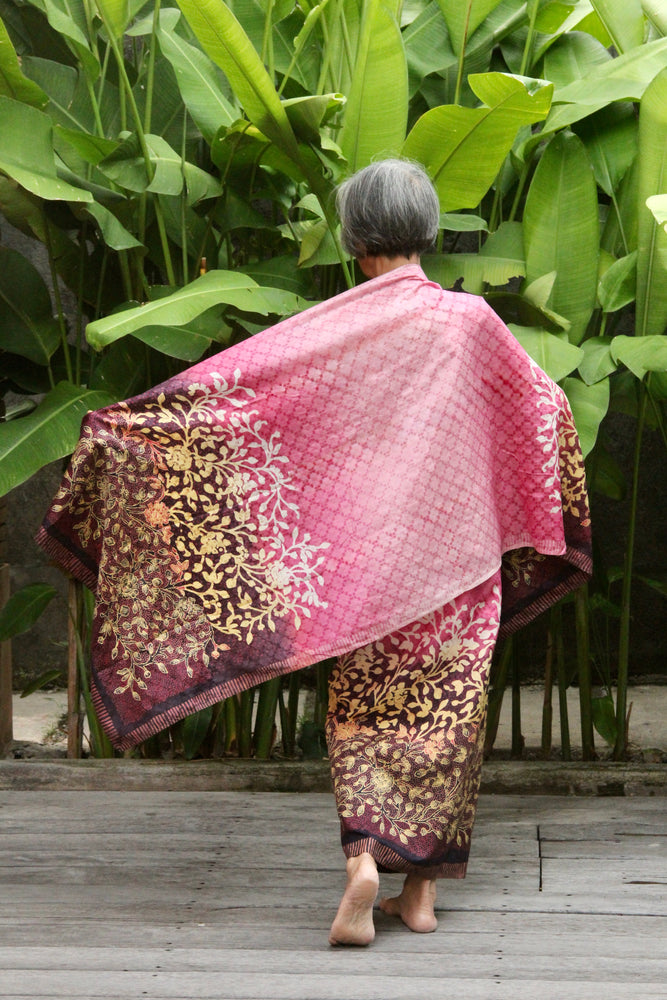 Kembang Cecek Kain + Shawl Set (Pink & Purple)