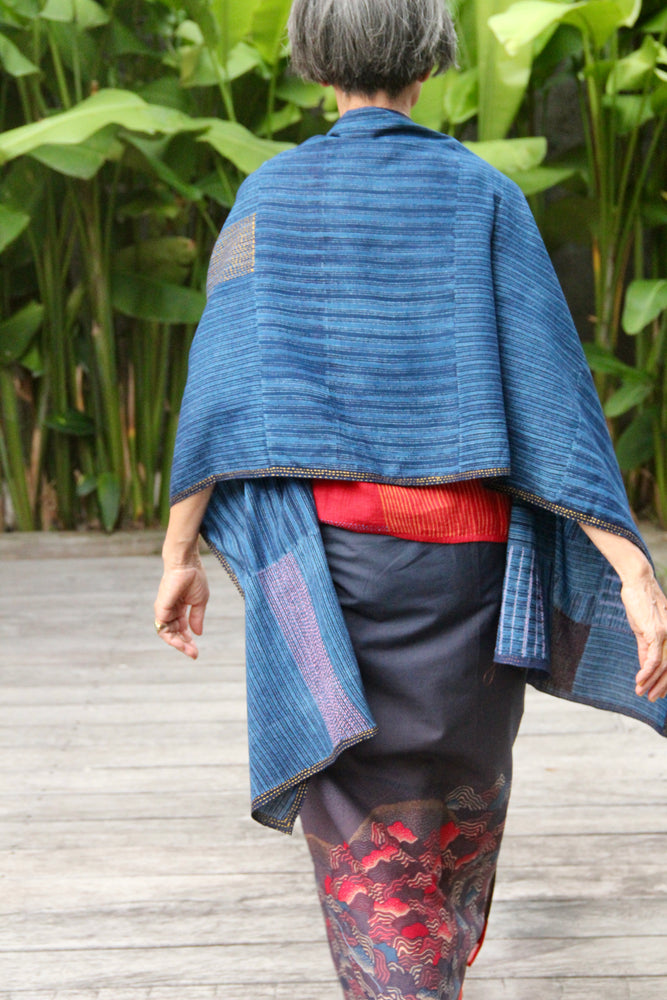 
            
                Load image into Gallery viewer, Lurik Sulam Shawl (Blue)
            
        