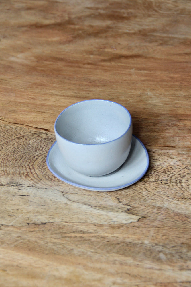 Round Cup & Saucer Set (Blue Rim)
