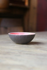 Herringbone Small Condiment Bowl (Brown & Coral)