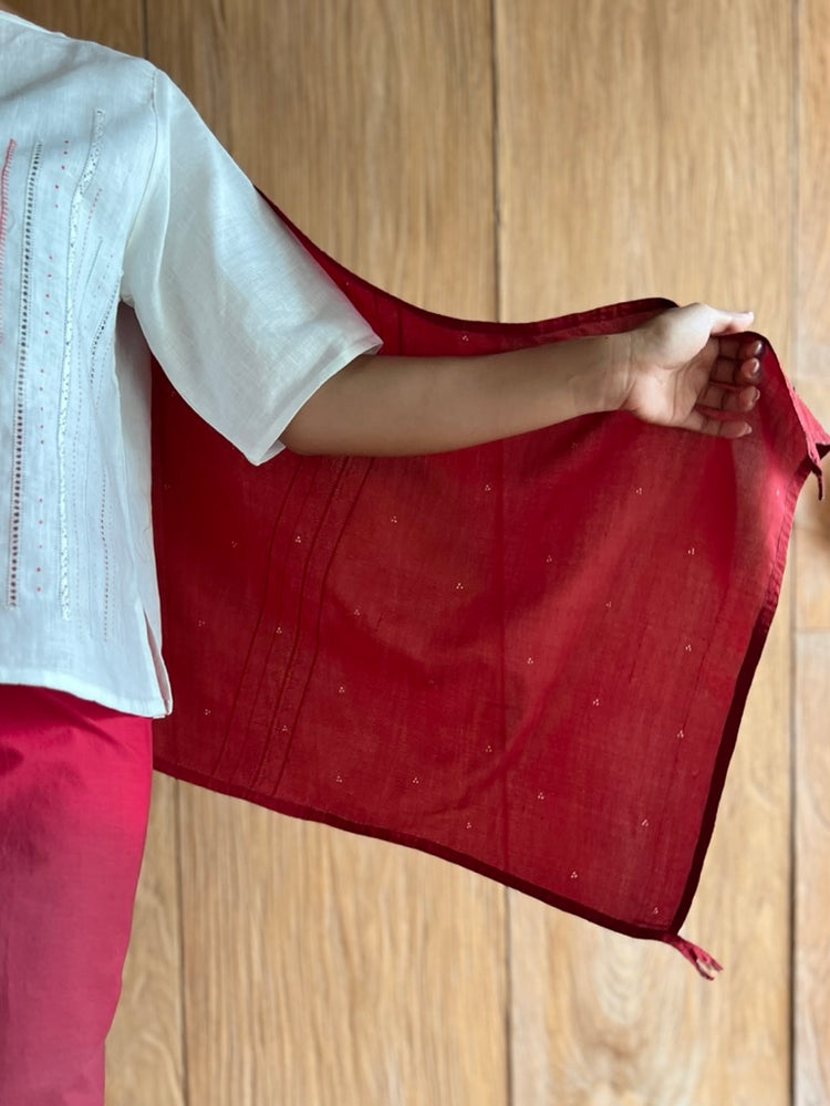 Silk Cotton Cecek Shawl (Red)