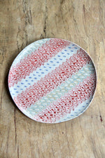 Large Parang Plate (Washed Red & Blue)