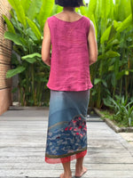 Ombak Cotton Sarung Ikat (Purple, Blue & Red)
