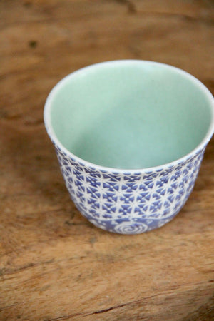 Langit Senja Chinese Teacup (Blue & Light Green)