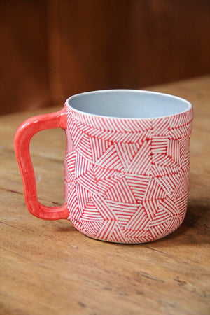 Organic Garis Mug (Red & Blue)