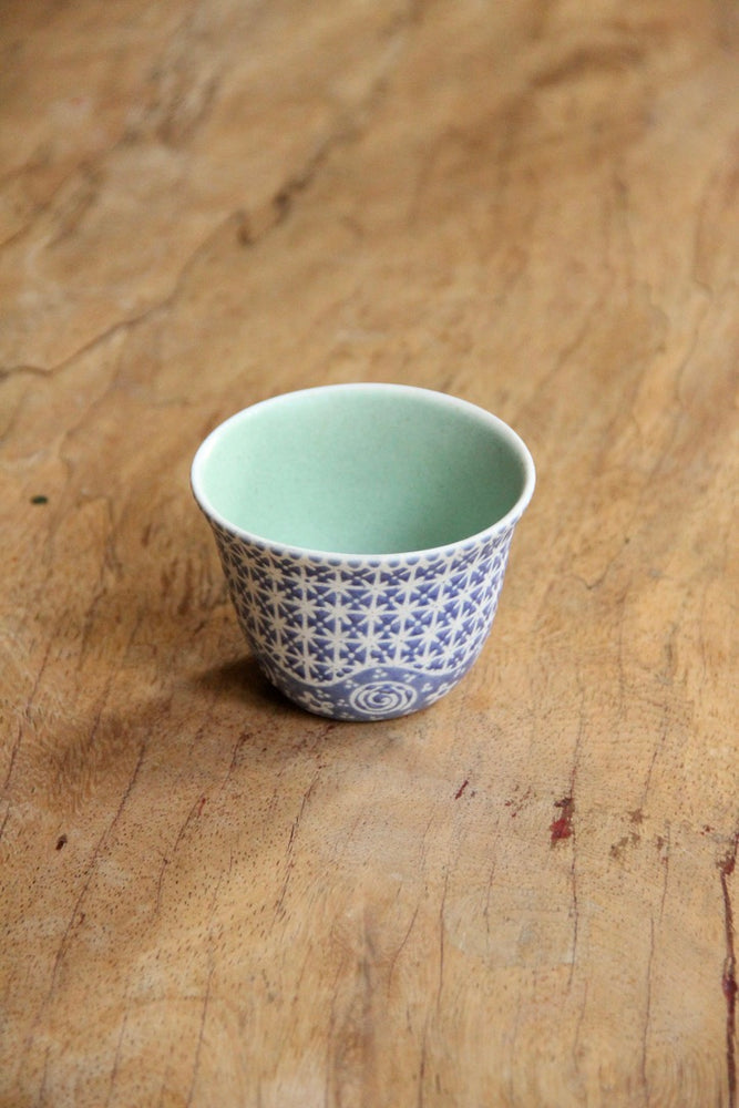 Langit Senja Chinese Teacup (Blue & Light Green)