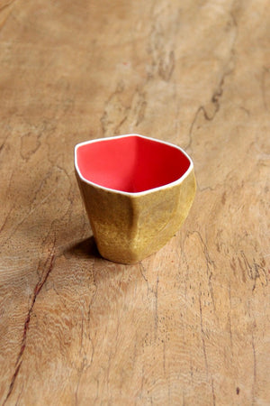 Geometric Ocha Cup (Yellow Ochre & Red)