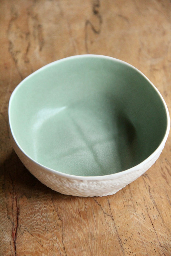 
            
                Load image into Gallery viewer, Shallow Keranjang Shallow Bowl (White &amp;amp; Light Green)
            
        
