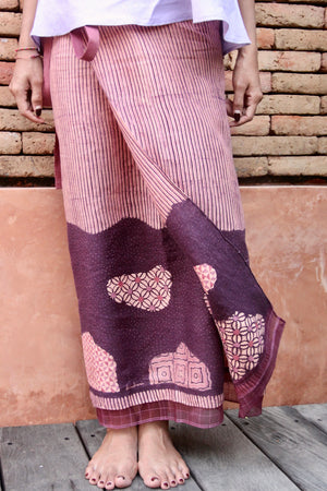 Kawung Galar Sarung Ikat (Pink & Purple)