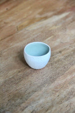 Herringbone Sake Cup (White & Green)