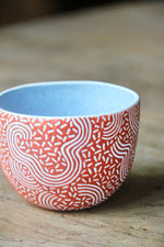 Beras Tumpah Round Cup (Orange & Blue)