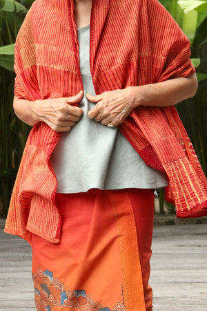 Lurik Sulam Shawl (Orange)