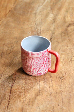 Organic Garis Mug (Red & Blue)