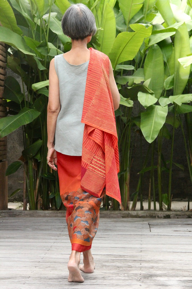 Lurik Sulam Shawl (Orange)