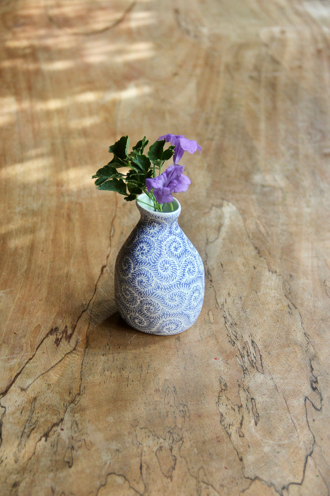 Kembang Pakis Small Vase (Blue)