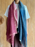 Serat Kayu Shawl (Blue & Pink)