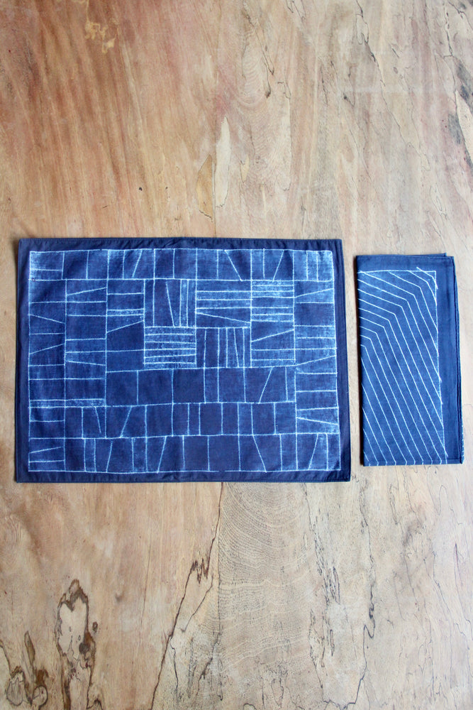 Table for Five: Shibori Placemat & Napkin Set