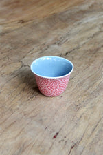 Kembang Pakis Chinese Teacup (Red & Blue)