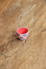 Multicolor Kawung Sake Cup (Black & Red)
