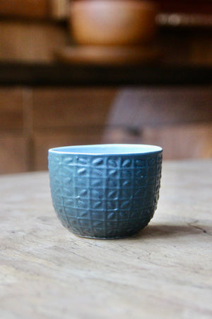 Kawung Round Cup (Indigo)