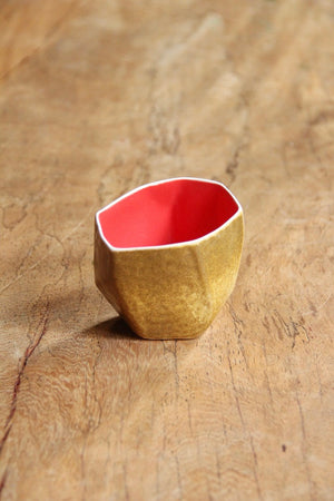 Geometric Ocha Cup (Yellow Ochre & Red)