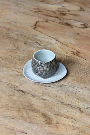 Gedek Espresso Cup & Saucer (Black & White)