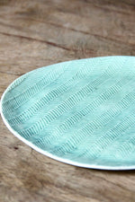 Herringbone Flat Side Plate (Washed Green)