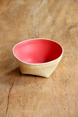 Medium Deep Keranjang Bowl (Cream & Red)