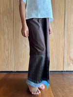 Shibori Cotton Knot Sarung Ikat (Brown & Blue)