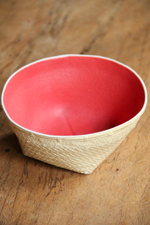 Medium Deep Keranjang Bowl (Cream & Red)