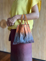 Small Pleats Bag (Black & Orange)
