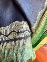Arus Laut Linen Sarung Ikat (Cream, Blue & Green)