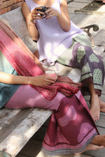 Kawung Galar Sarung Ikat (Purple & Blue)