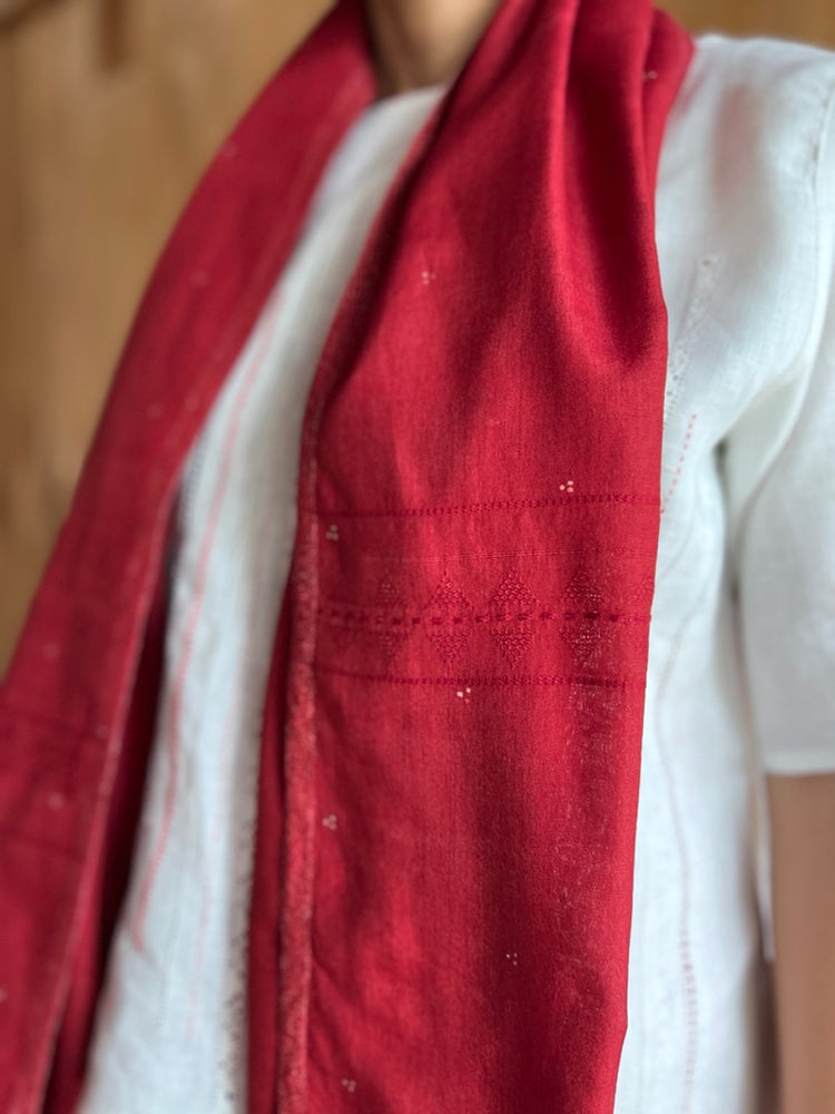 Silk Cotton Cecek Shawl (Red)