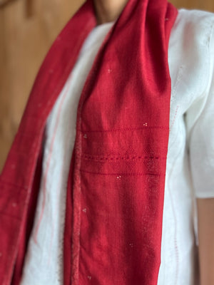 Silk Cotton Cecek Shawl (Red)