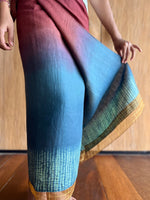 Shibori Linen Sarung Ikat (Blue, Teal & Pink)