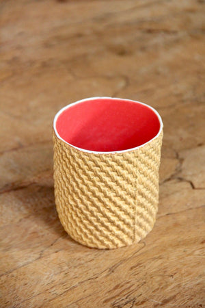 Keranjang Ocha Cup (Yellow Ochre & Red)