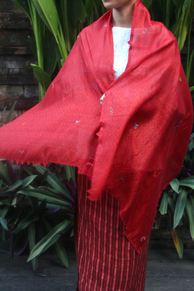 Doodle Scarf (Red)