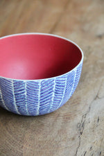 Herringbone Rice Bowl (Blue & Red)