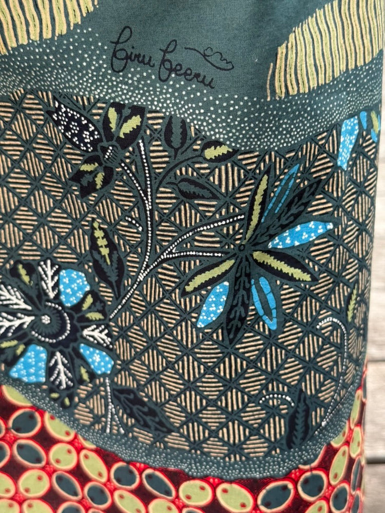 
            
                Load image into Gallery viewer, Kawung Batu Karang Cotton Sarung Ikat (Brown, Green &amp;amp; Teal)
            
        