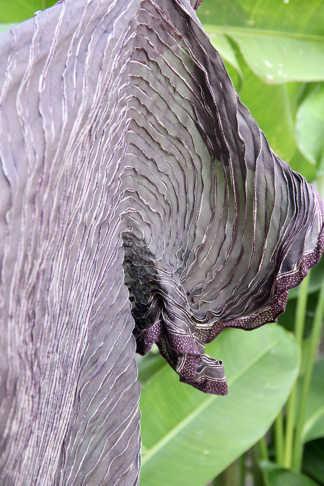 Ombak Silk Shawl (Greyish Purple)