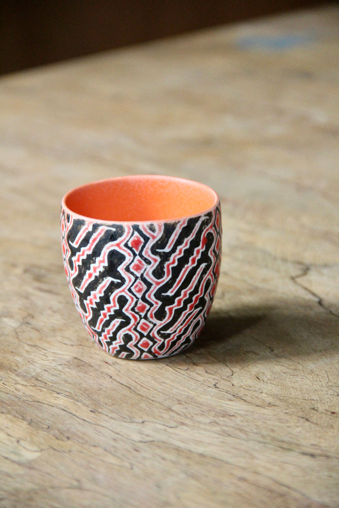 Small Parang Cup (Black, Red & Orange)