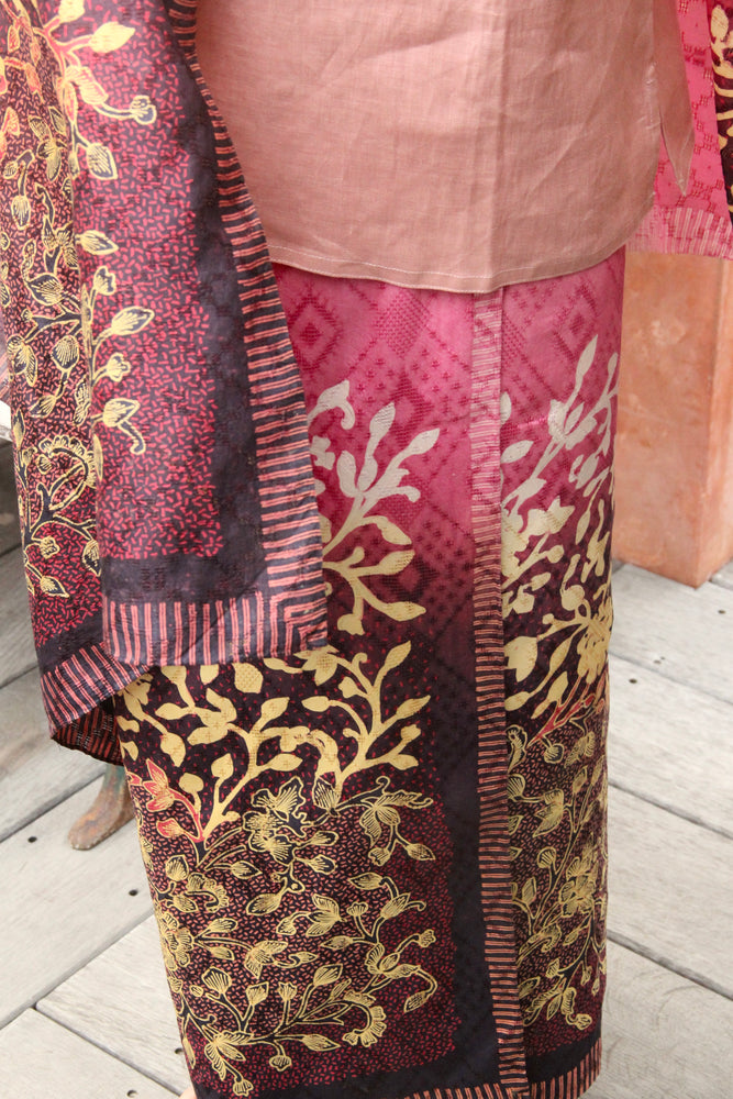 Kembang Cecek Kain + Shawl Set (Pink & Purple)