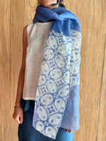 Sekar Solo Raw Silk Scarf (Blue)