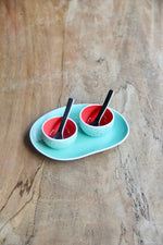 2 Condiment Bowls Set (Tosca & Red)