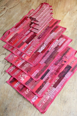 Table for Five: Red Patchwork Placemat & Napkin Set