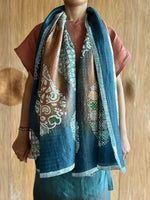 Sekar Bali Scarf (Blue & Brown)