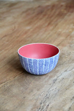 Herringbone Rice Bowl (Blue & Red)