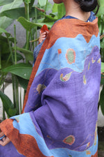 Nuansa Bunga Shawl (Purple, Blue & Brown)